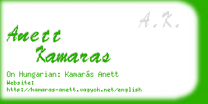 anett kamaras business card